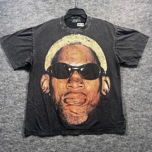 Gentle Woman Dennis Rodman Graphic T-Shirt XL Charcoal Acid Wash I'm Back Tee